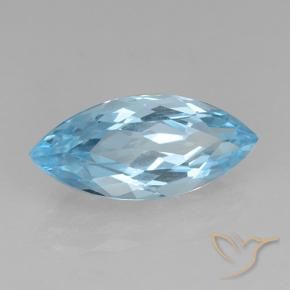 Topázio Céu azul Natural 3.93ct, Marquesa, VVS