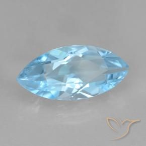 Topázio Céu azul Natural 3.75ct, Marquesa, VVS-VS