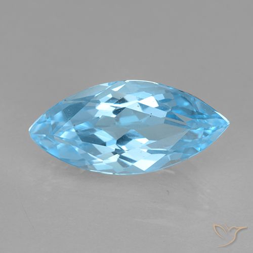 3.70ct Natural Céu azul Topázio, Marquesa, VVS