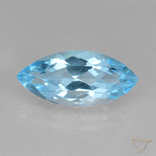 3.47ct Natural Azul Suíço Topázio, Marquesa, VVS
