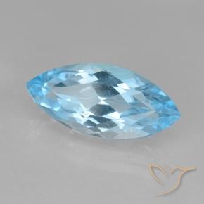 Topázio Azul Suíço Natural 3.47ct, Marquesa, VVS