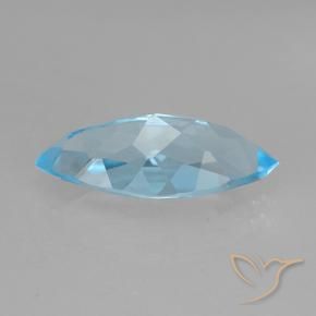 Topázio Azul Suíço Natural 3.47ct, Marquesa, VVS