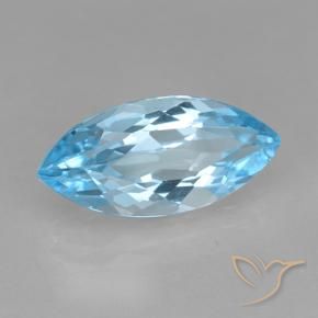 Topázio Céu azul Natural 3.82ct, Marquesa, VVS-VS