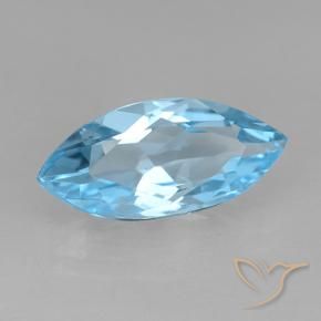 Topázio Céu azul Natural 3.69ct, Marquesa, VVS-VS