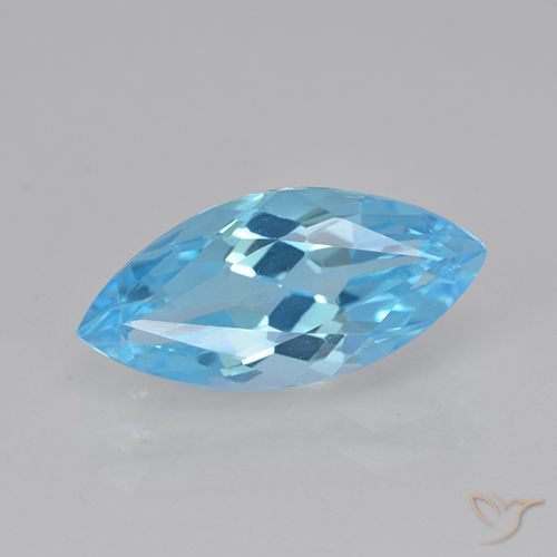 4.06ct Natural Azul Suíço Topázio, Marquesa, VVS