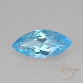 Topázio Azul Suíço Natural 4.06ct, Marquesa, VVS