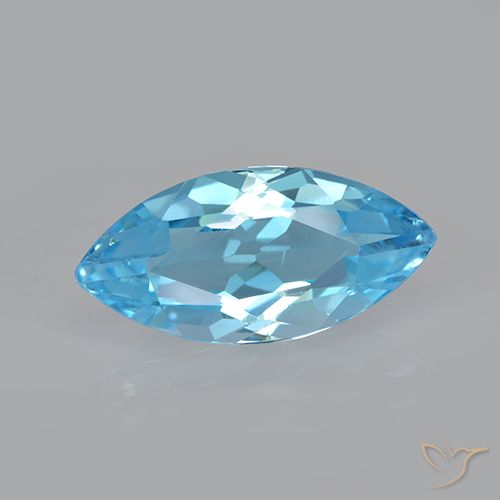 3.75ct Natural Azul Suíço Topázio, Marquesa, VVS
