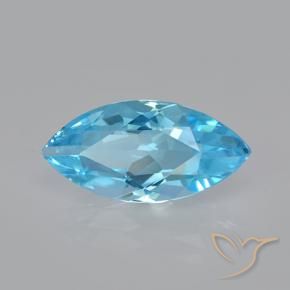Topázio Azul Suíço Natural 3.75ct, Marquesa, VVS