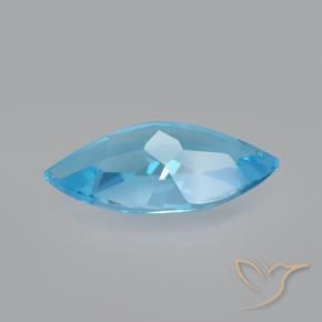 Topázio Azul Suíço Natural 3.75ct, Marquesa, VVS