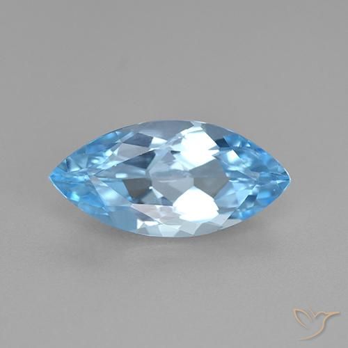 3.75ct Natural Céu azul Topázio, Marquesa, VVS-VS