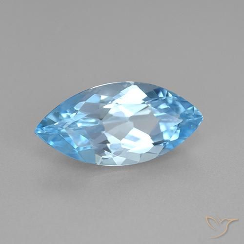 Topázio Céu azul Natural 3.75ct, Marquesa, VVS-VS