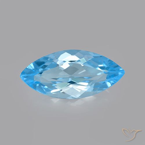 3.40ct Natural Azul Suíço Topázio, Marquesa, VVS-VS