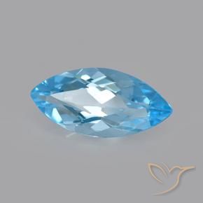 Topázio Azul Suíço Natural 3.40ct, Marquesa, VVS-VS