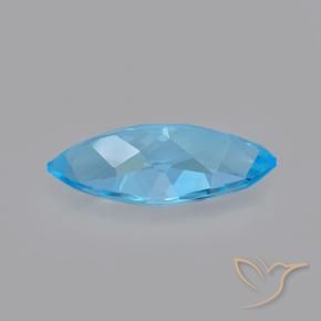 Topázio Azul Suíço Natural 3.40ct, Marquesa, VVS-VS