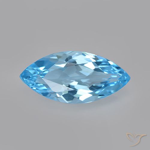 3.19ct Natural Azul Suíço Topázio, Marquesa, VVS-VS