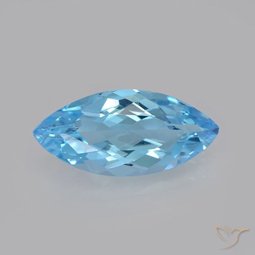 3.67ct Natural Azul Suíço Topázio, Marquesa, VVS