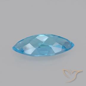 Topázio Azul Suíço Natural 3.67ct, Marquesa, VVS
