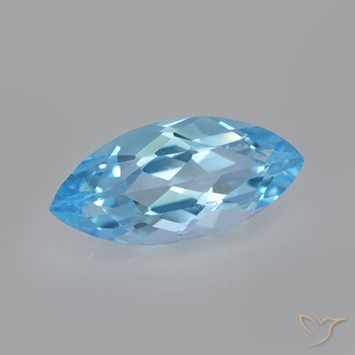 3.68ct Natural Azul Suíço Topázio, Marquesa, VVS-VS