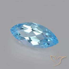 Topázio Azul Suíço Natural 3.68ct, Marquesa, VVS-VS
