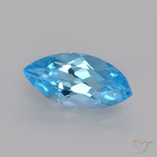 3.70ct Natural Azul Suíço Topázio, Marquesa, VVS
