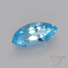 Topázio Azul Suíço Natural 3.70ct, Marquesa, VVS