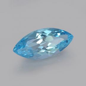 Topázio Azul Suíço Natural 3.79ct, Marquesa, VVS