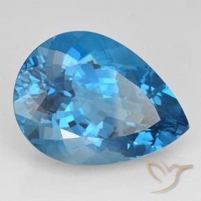 Topázio Azul Suíço Natural 25.35ct, Formato de pêra, VVS
