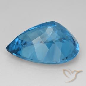 Topázio Azul Suíço Natural 25.35ct, Formato de pêra, VVS