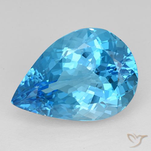21.98ct Natural Azul Suíço Topázio, Formato de pêra, VVS