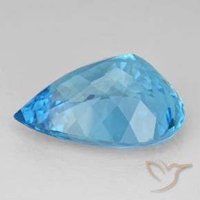 Topázio Azul Suíço Natural 21.98ct, Formato de pêra, VVS