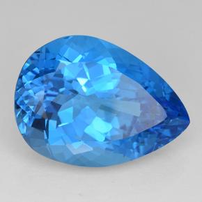 Topázio Azul Suíço Natural 25.96ct, Formato de pêra, VVS