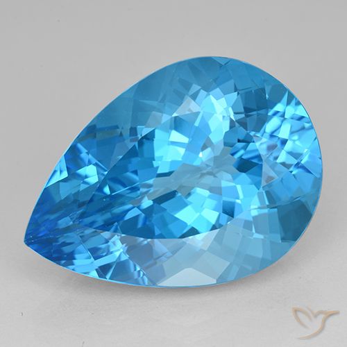23.86ct Natural Azul Suíço Topázio, Formato de pêra, VVS