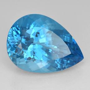 Topázio azul natural 26,49ct, formato de pêra, IF
