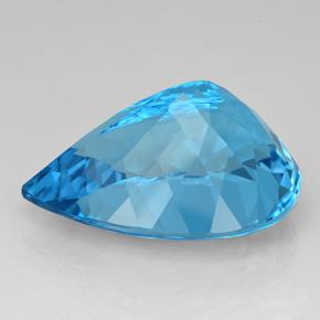 Topázio azul natural 26,49ct, formato de pêra, IF