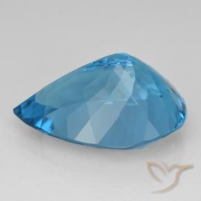 Topázio Azul Suíço Natural 23.70ct, Formato de pêra, VVS