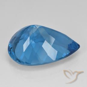 Topázio Azul Suíço Natural 25.03ct, Formato de pêra, VVS