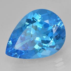 Topázio azul natural 22,54ct, formato de pêra, VVS