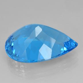 Topázio azul natural 22,54ct, formato de pêra, VVS