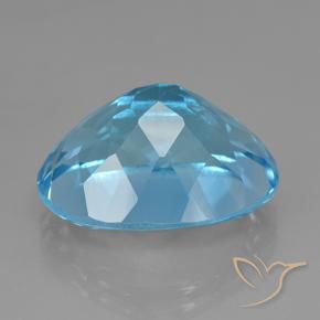 Topázio azul natural 24,36ct, corte oval, VVS