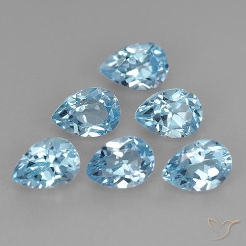 3.85ctw Natural Azul Suíço Topázio, Formato de pêra, VS