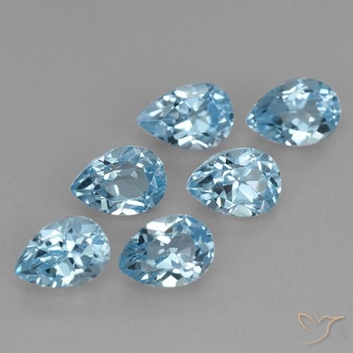 Pedras preciosas de Topázio Azul Suíço natural de 3.85 ct, Formato de pêra, VS
