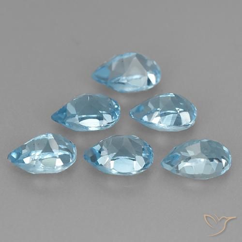 Pedras preciosas de Topázio Azul Suíço natural de 3.85 ct, Formato de pêra, VS