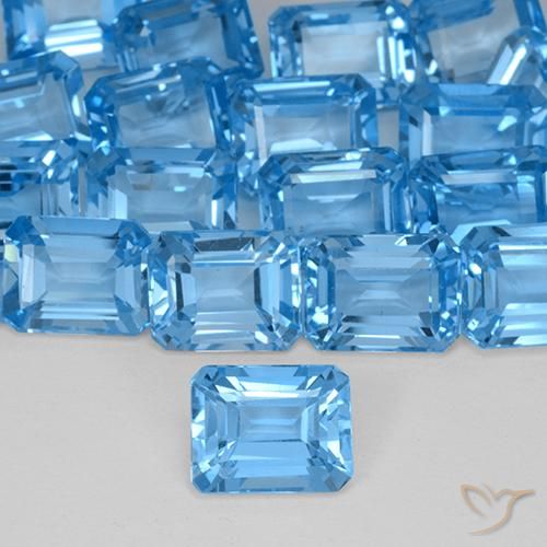 3.01ct Natural Azul Suíço Topázio, Corte Esmeralda, VVS-VS