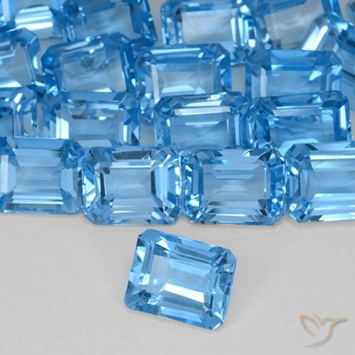 Topázio Azul Suíço Natural 3.01ct, Corte Octógono / Esmeralda, VVS-VS