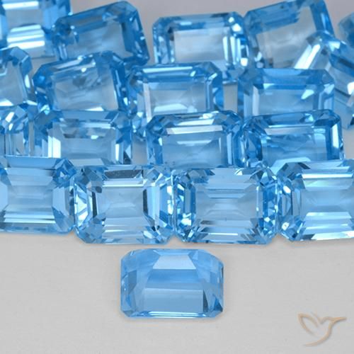 Topázio Azul Suíço Natural 3.01ct, Corte Octógono / Esmeralda, VVS-VS
