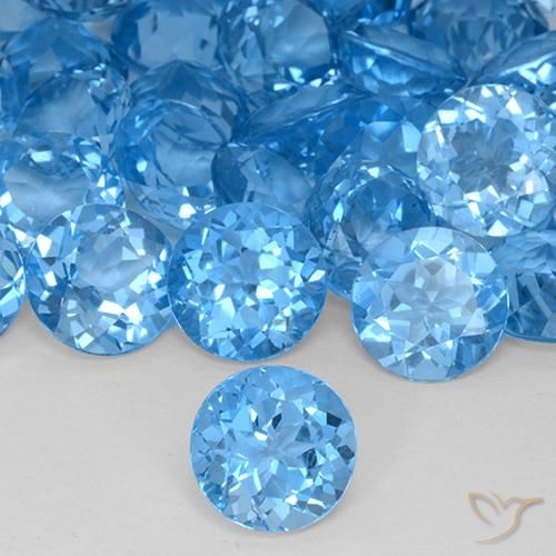 4.43ct Natural Azul Suíço Topázio, Redondo, VVS-VS