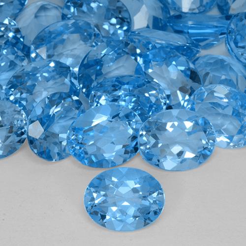 Topázio Azul Suíço Natural 3.08ct, oval, VVS-VS