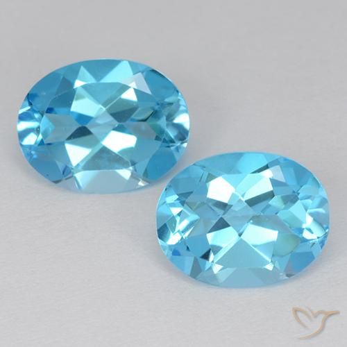 4.16ctw Natural Azul Suíço Topázio, oval, VVS-VS