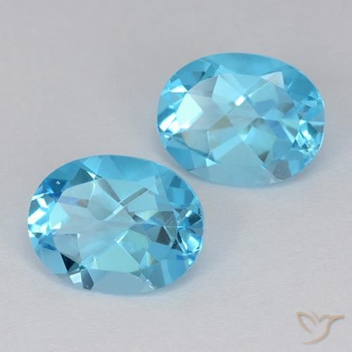 Pedras preciosas de Topázio Azul Suíço natural de 4.16 ct, oval, VVS-VS