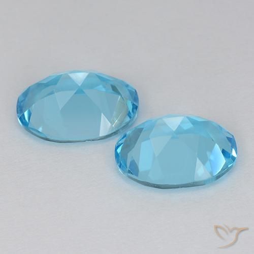 Pedras preciosas de Topázio Azul Suíço natural de 4.16 ct, oval, VVS-VS